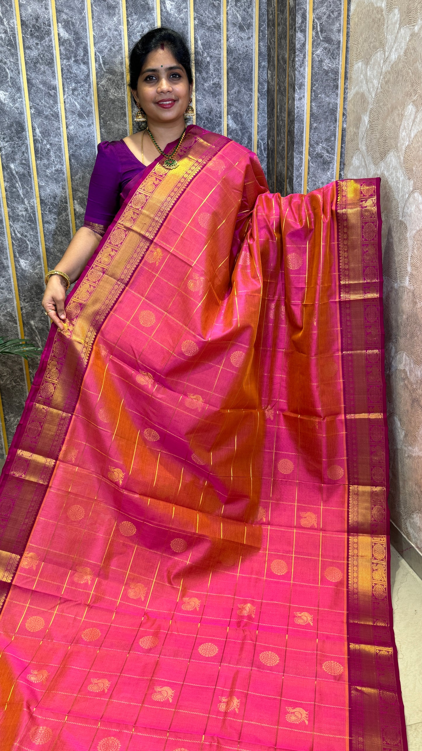 Mayil & Chakram Butta Pure Silk Cotton Saree