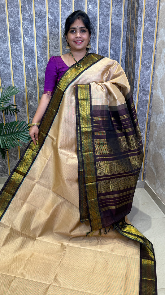 Pure Silk Cotton Saree with Korvai Border