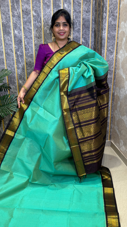 Pure Silk Cotton Saree with Korvai Border