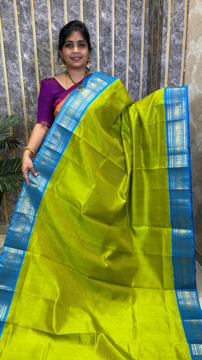Vairoosi Pure Silk Cotton Saree with Korvai Borders