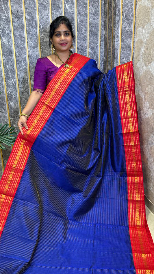 Vairoosi Pure Silk Cotton Saree with Korvai Borders