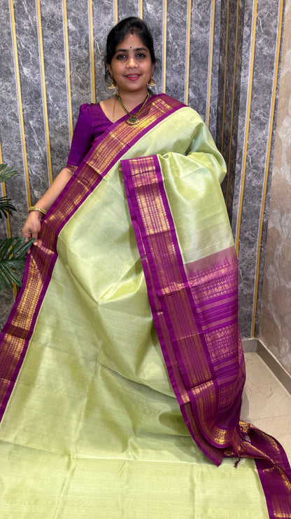 Vairoosi Pure Silk Cotton Saree with Korvai Borders