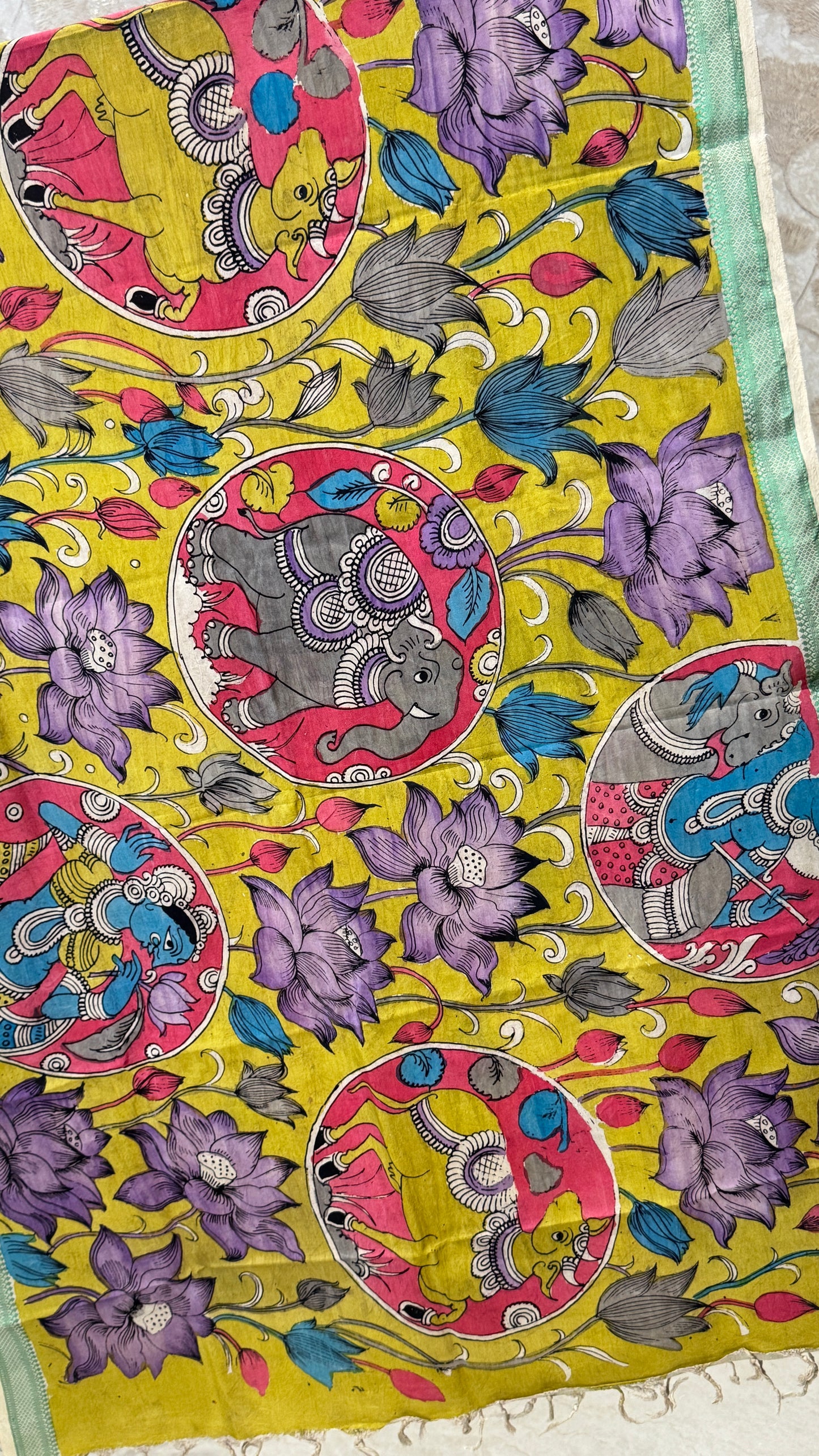 Pen Kalamkari Dupatta