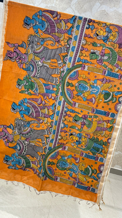 Pen Kalamkari Dupatta
