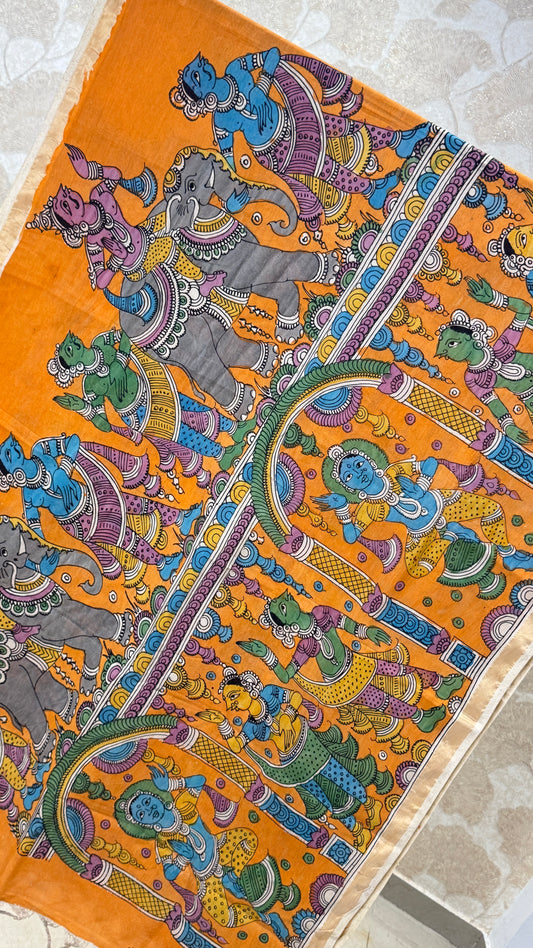 Pen Kalamkari Dupatta