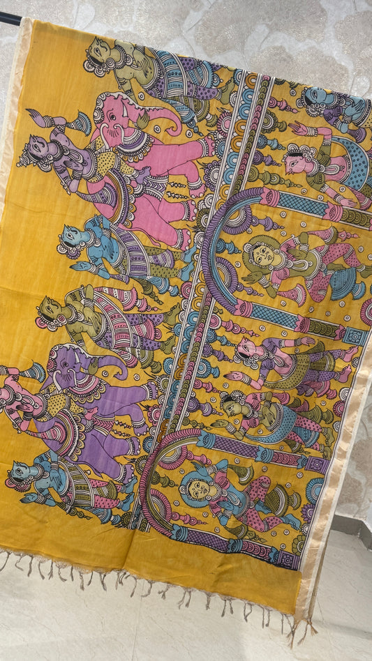 Pen Kalamkari Dupatta