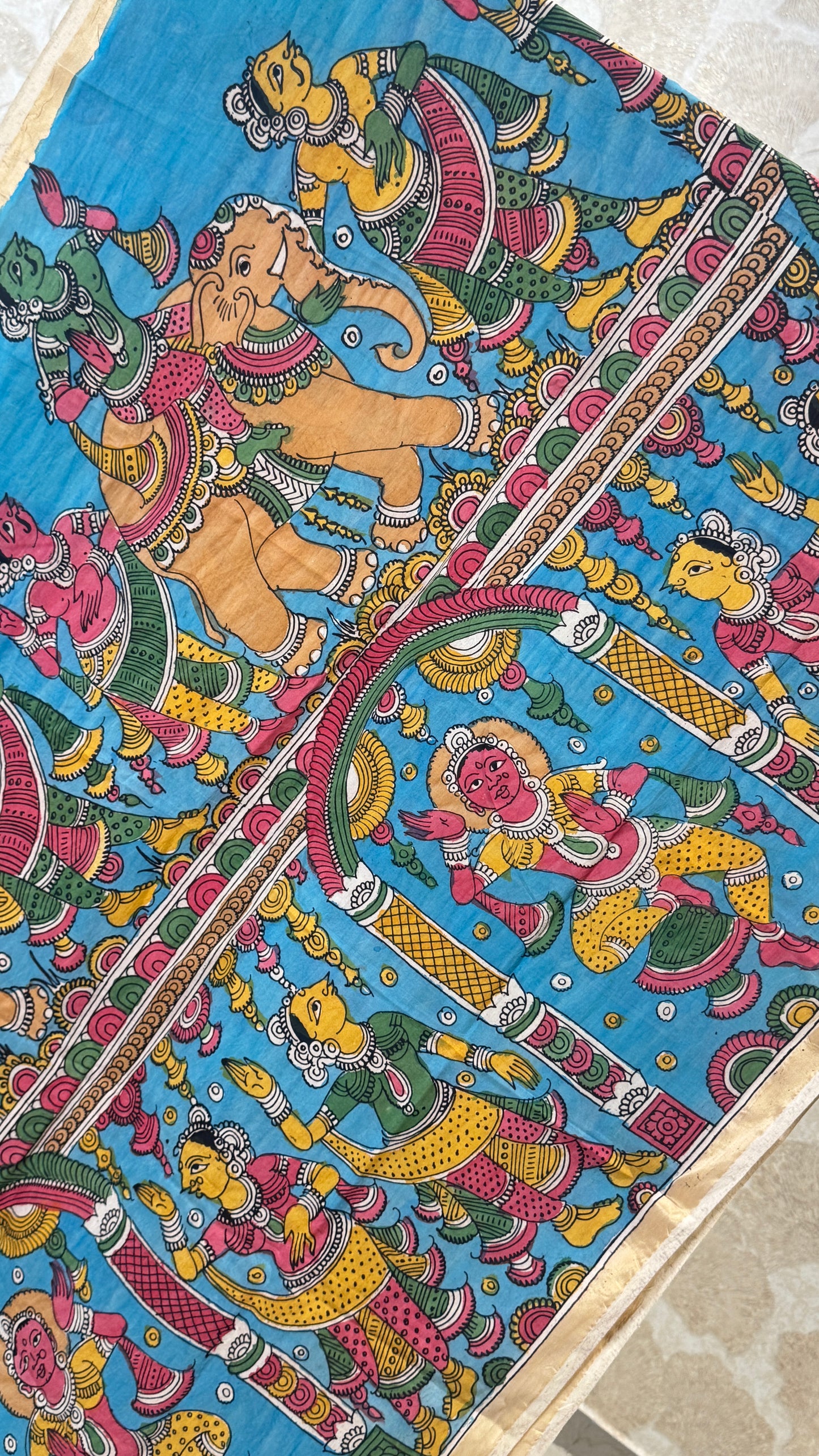 Pen Kalamkari Dupatta