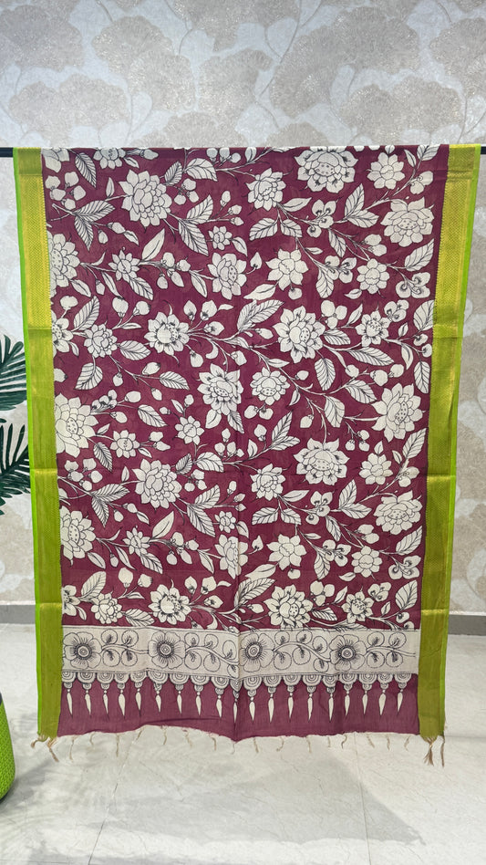 Pen Kalamkari Dupatta