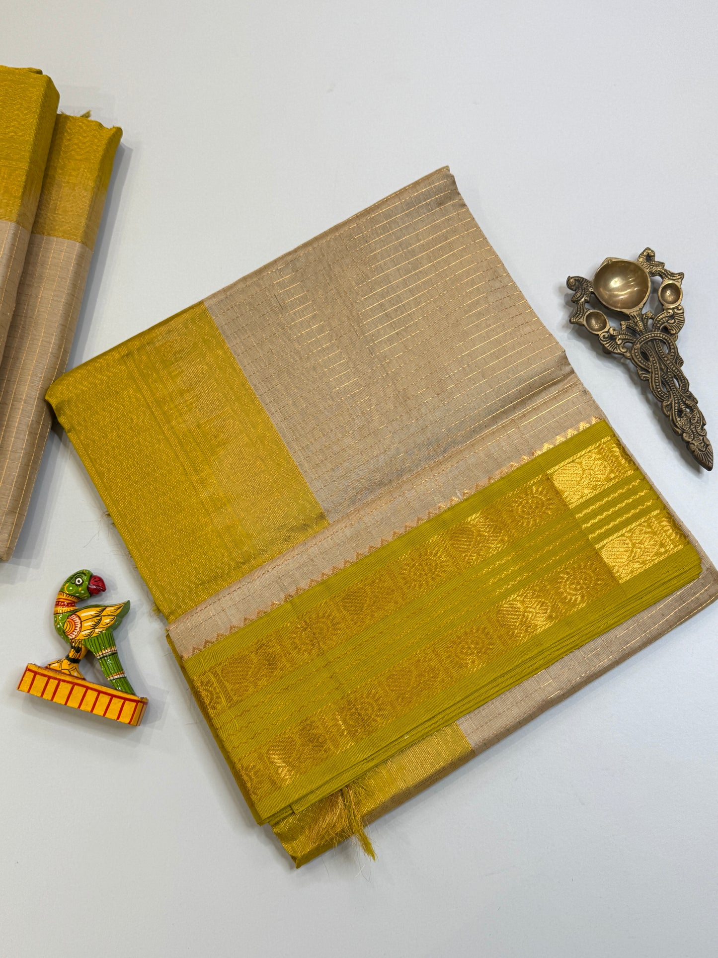Checks Pure Silk Cotton with Korvai Border