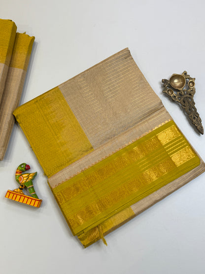 Checks Pure Silk Cotton with Korvai Border