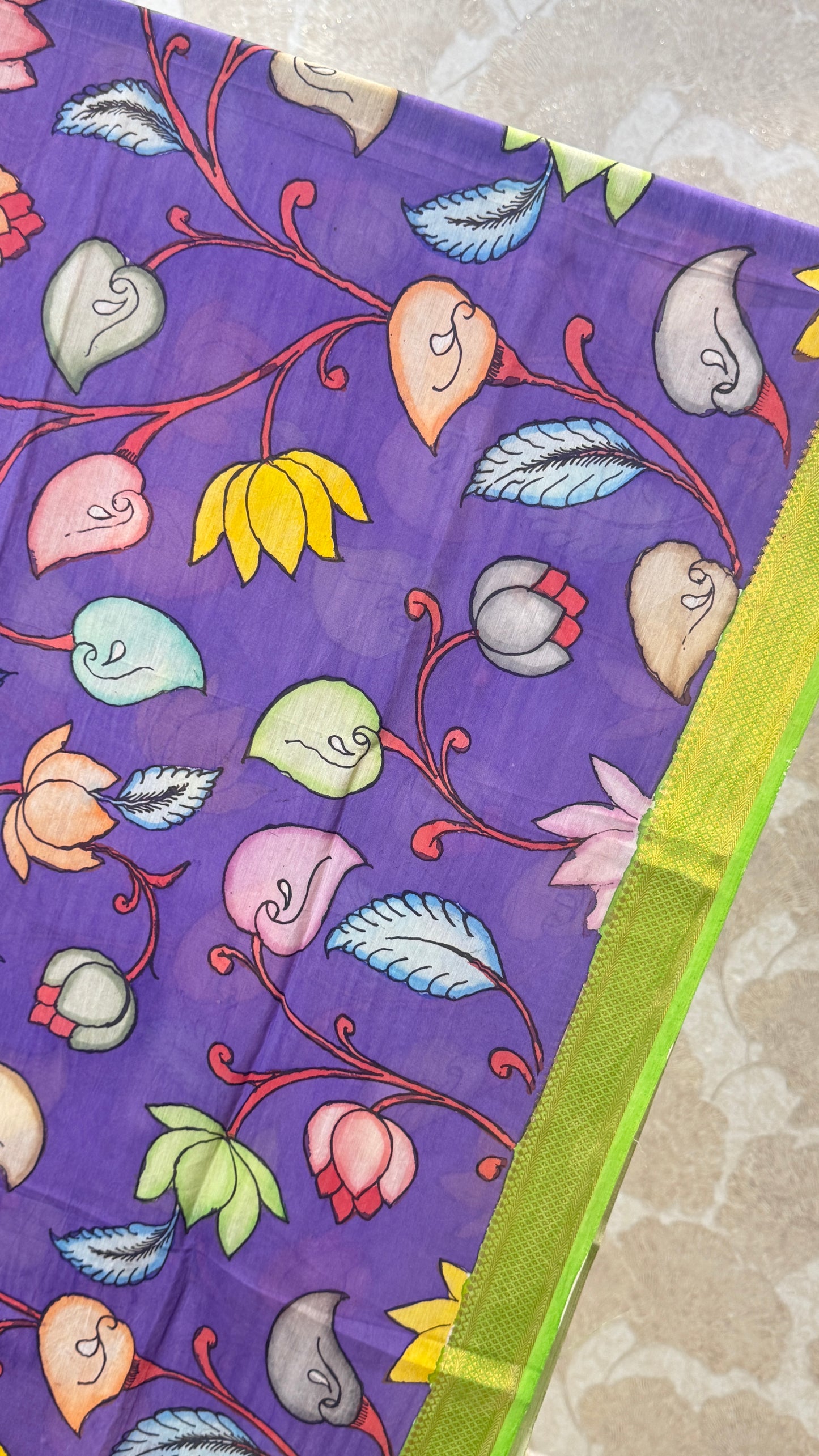 Pen Kalamkari Dupatta