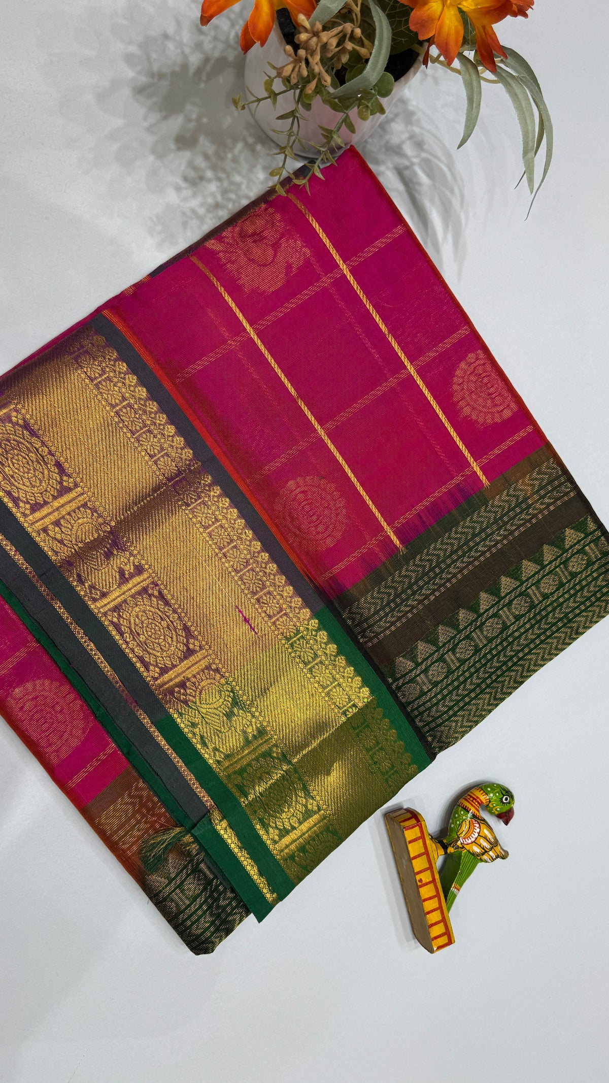Mayil & Chakram Butta Pure Silk Cotton Saree
