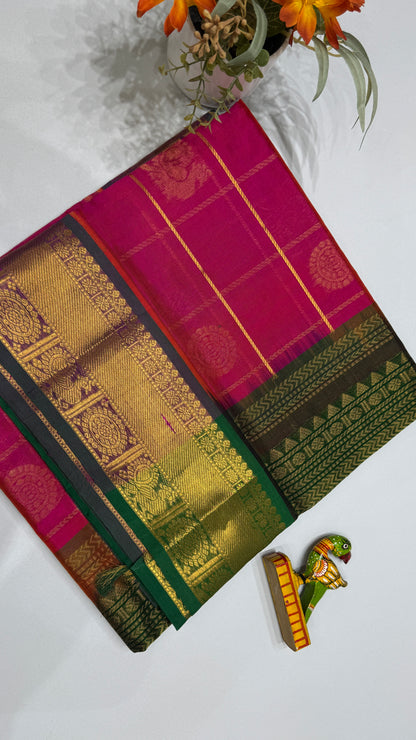 Mayil & Chakram Butta Pure Silk Cotton Saree