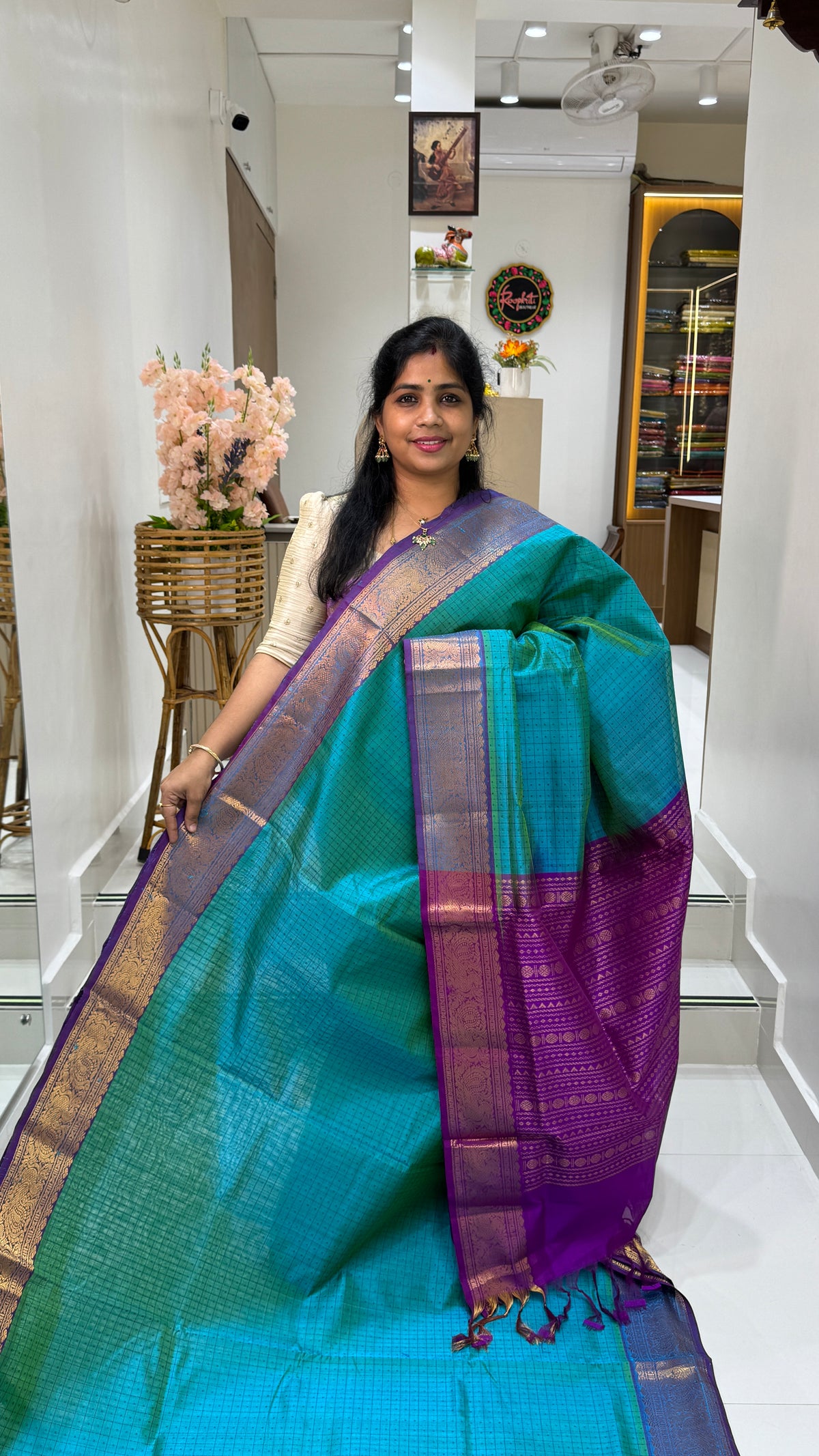 Pure handloom Lakshadeepam Silk cotton saree
