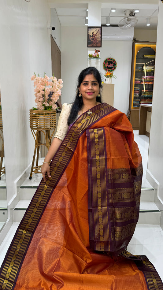 Vairoosi Pure Silk Cotton Saree with Korvai Border
