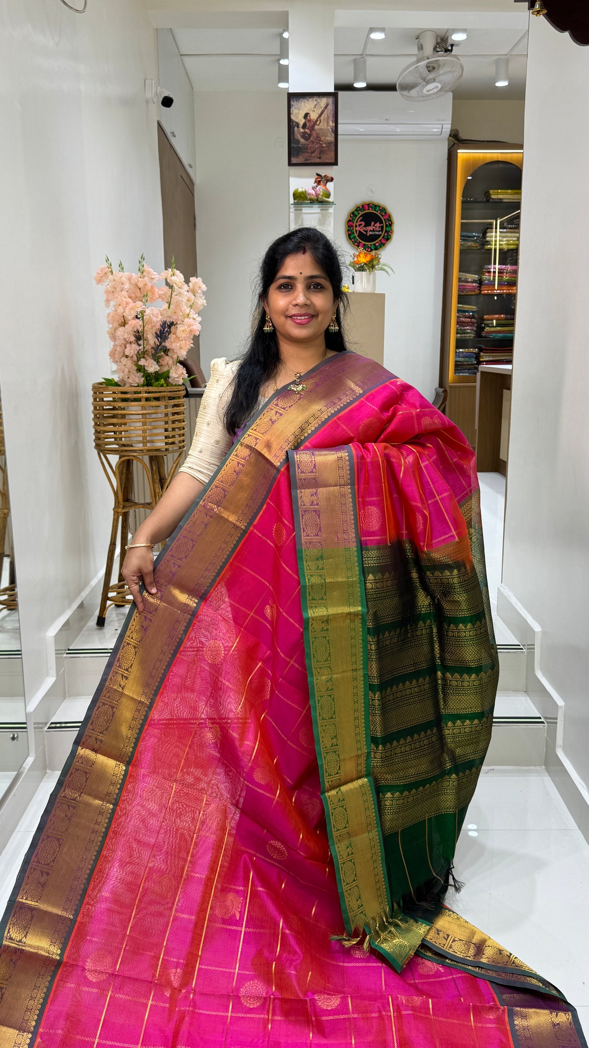 Pure handloom Lakshadeepam Silk cotton saree