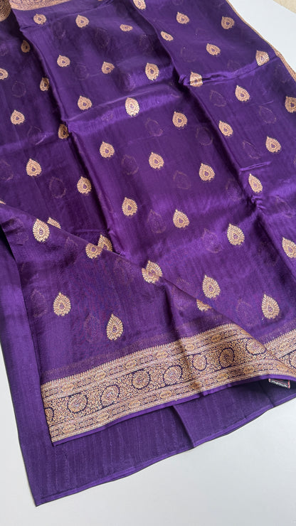 Semi Raw Silk Saree with Antique Border