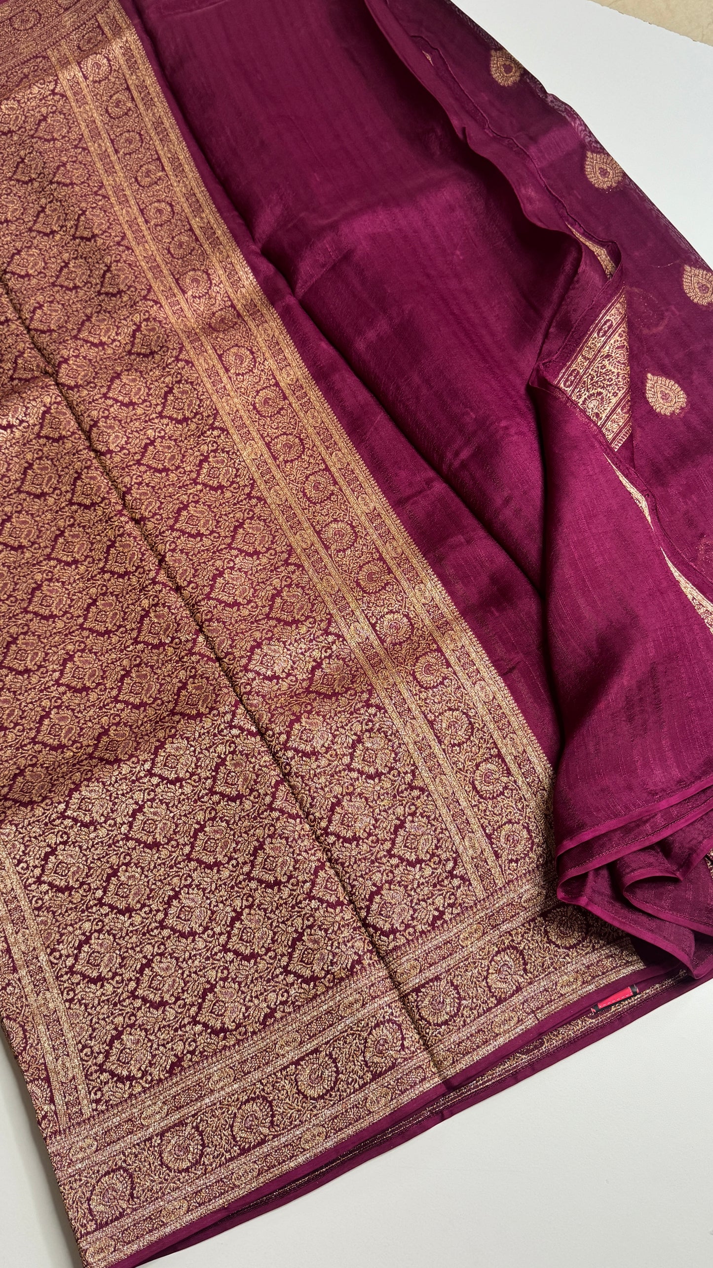 Semi Raw Silk Saree with Antique Border