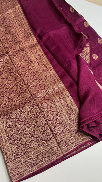 Semi Raw Silk Saree with Antique Border