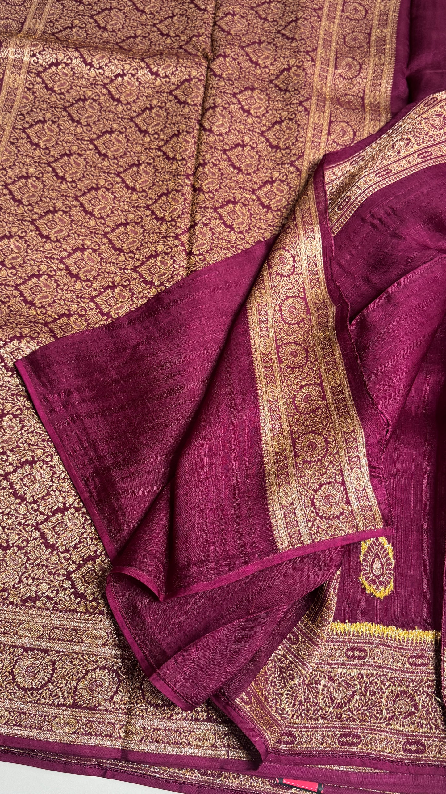 Semi Raw Silk Saree with Antique Border
