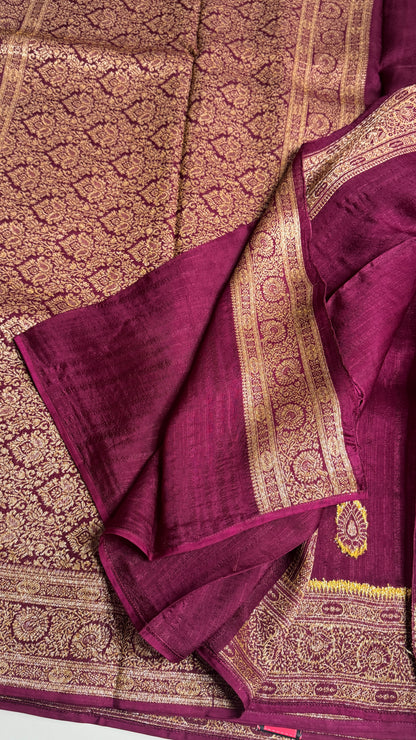 Semi Raw Silk Saree with Antique Border