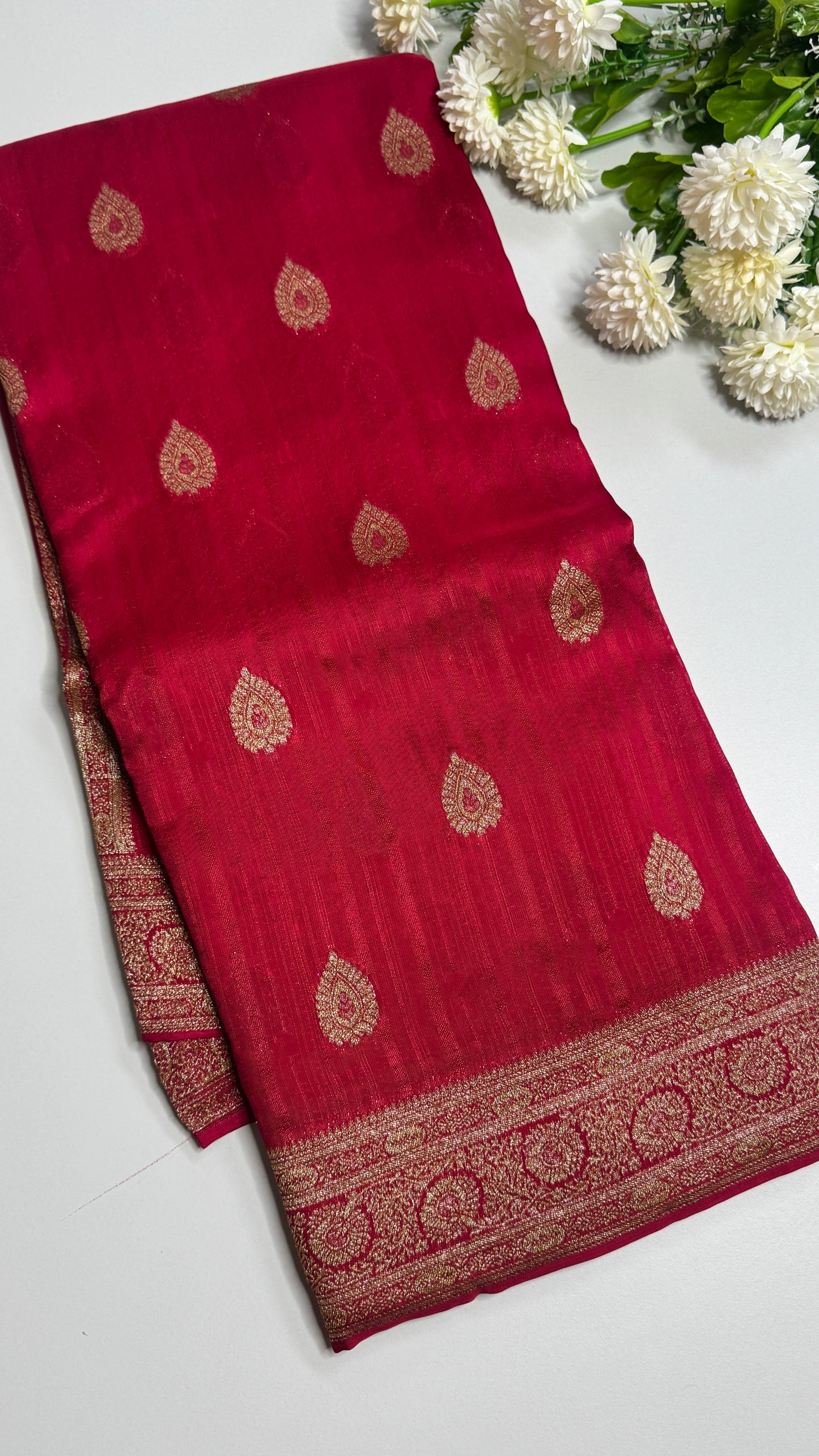 Semi Raw Silk Saree with Antique Border