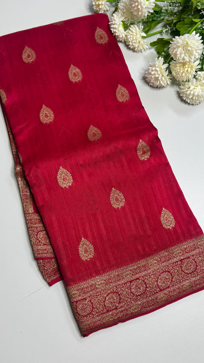 Semi Raw Silk Saree with Antique Border