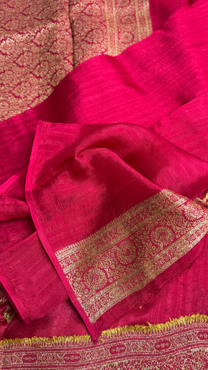 Semi Raw Silk Saree with Antique Border