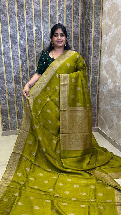 Semi Raw Silk Saree with Antique Border