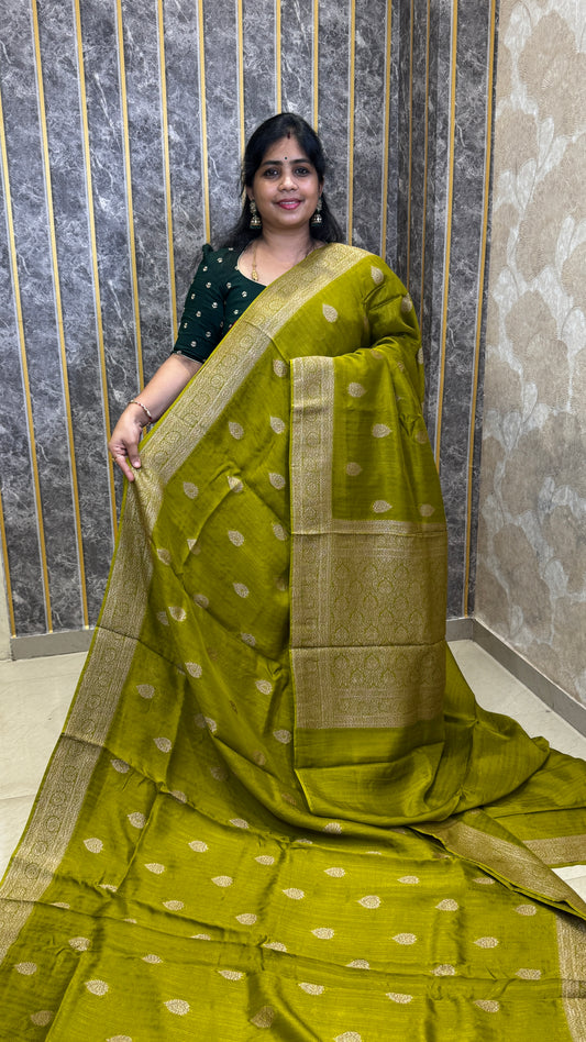 Semi Raw Silk Saree with Antique Border