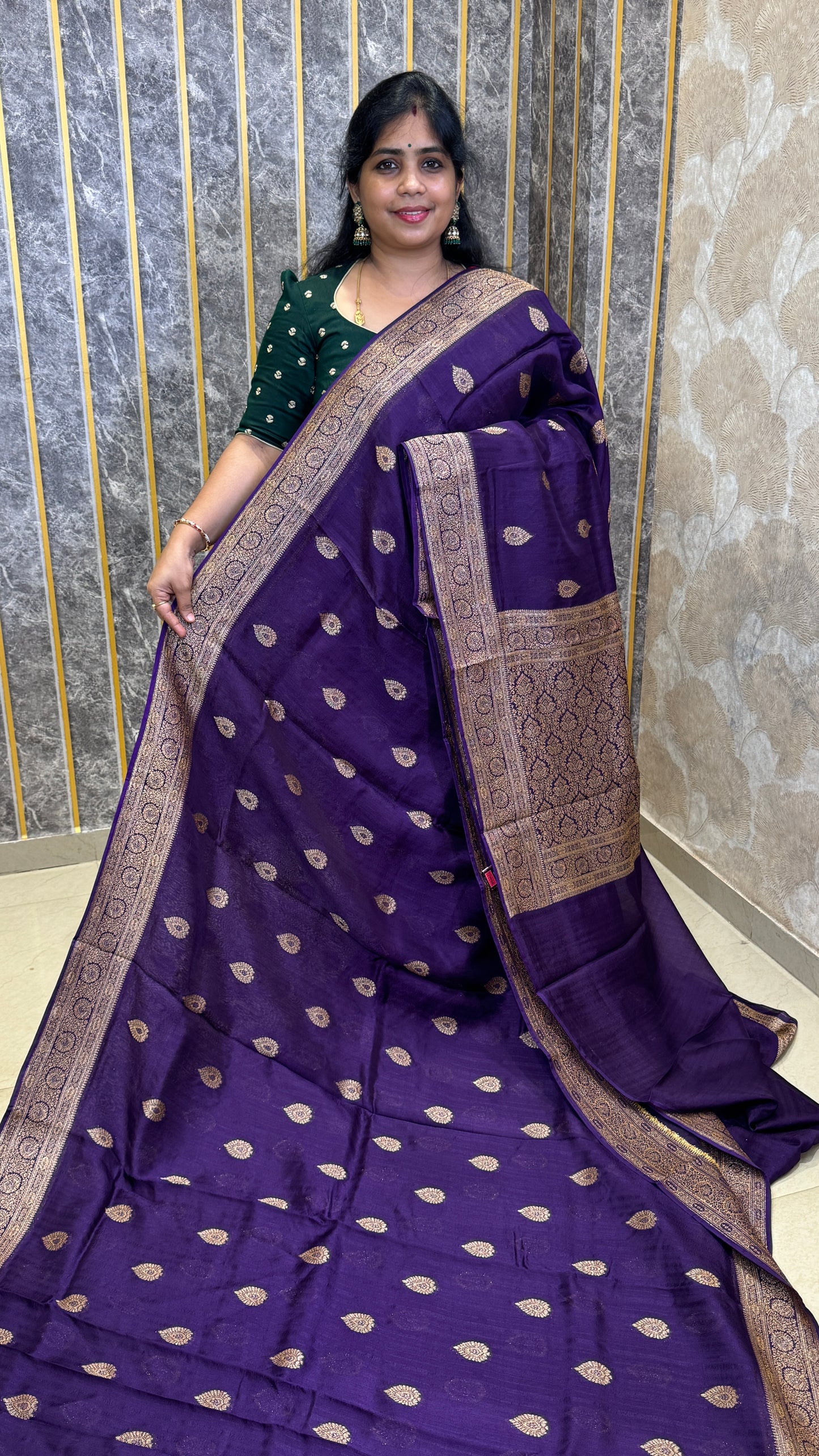 Semi Raw Silk Saree with Antique Border