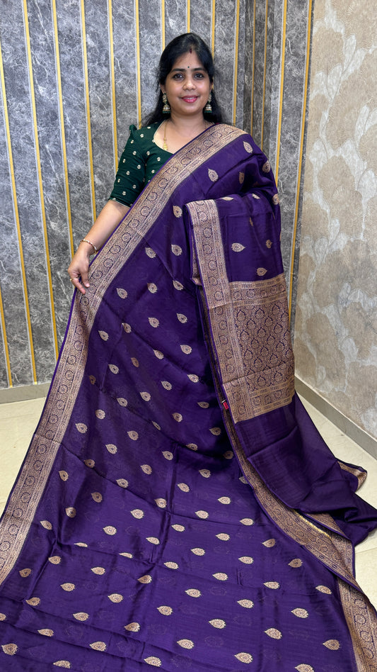 Semi Raw Silk Saree with Antique Border