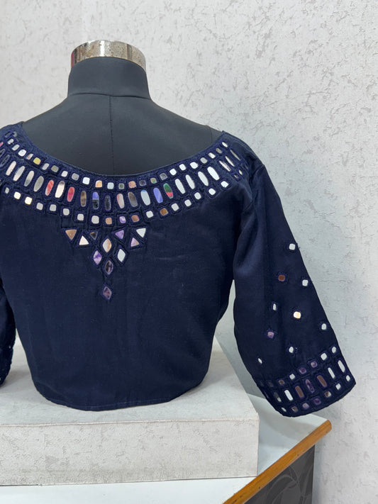 Mashru Silk Mirror Work Blouse