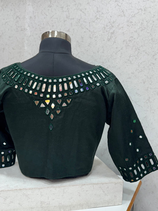 Mashru Silk Mirror Work Blouse