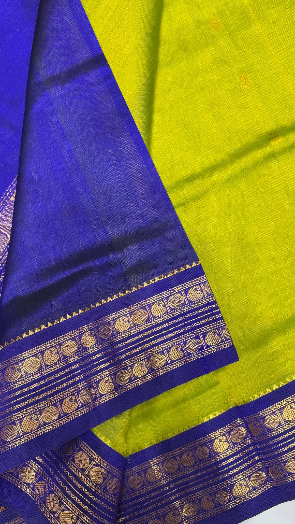 Plain Pure Silk Cotton Saree with Korvai Border