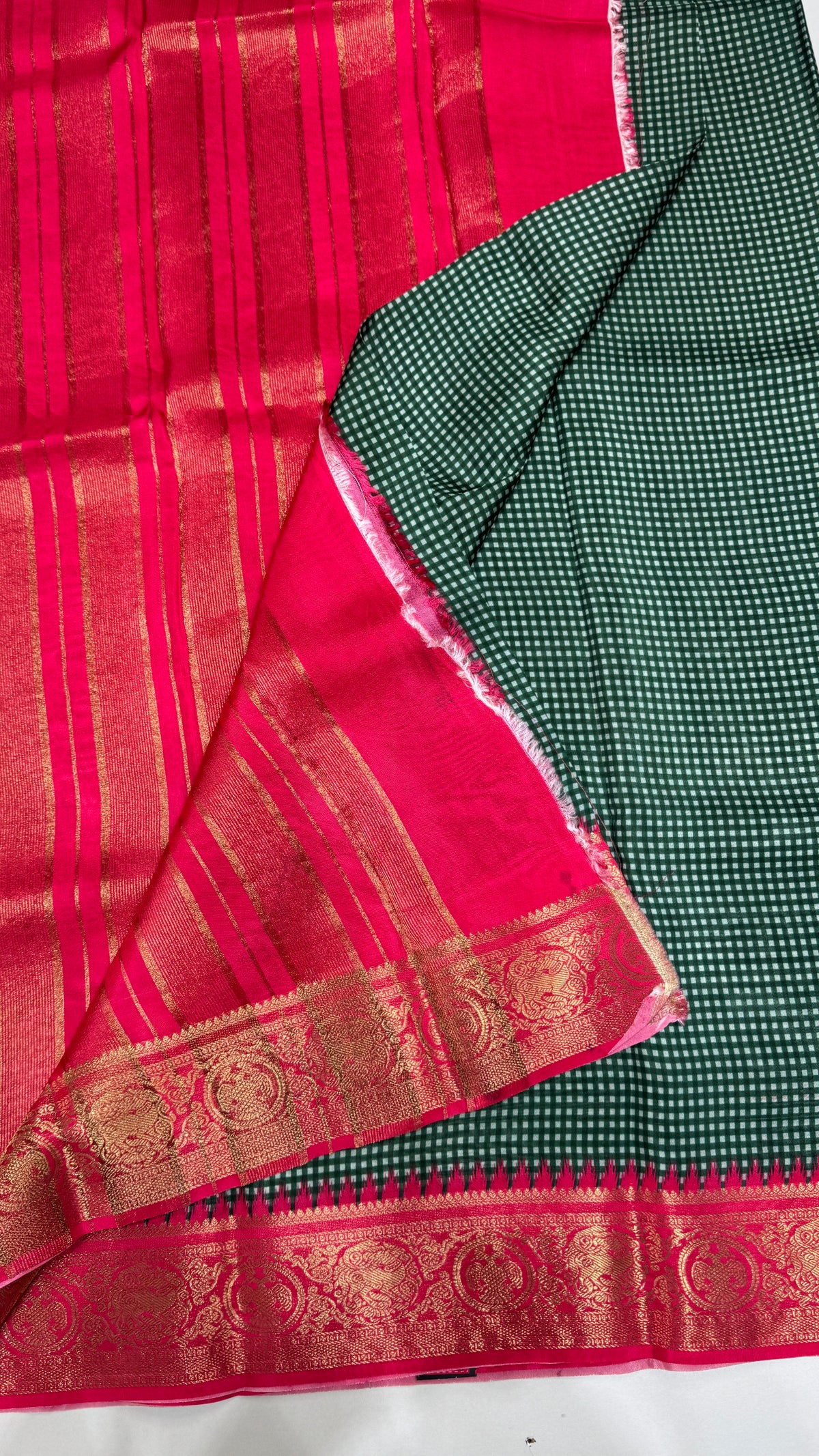 Checks Semi Mysore Silk Saree