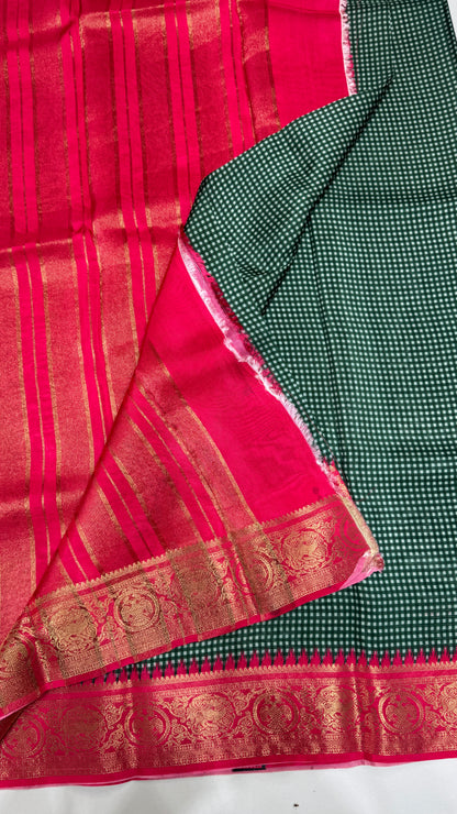Checks Semi Mysore Silk Saree