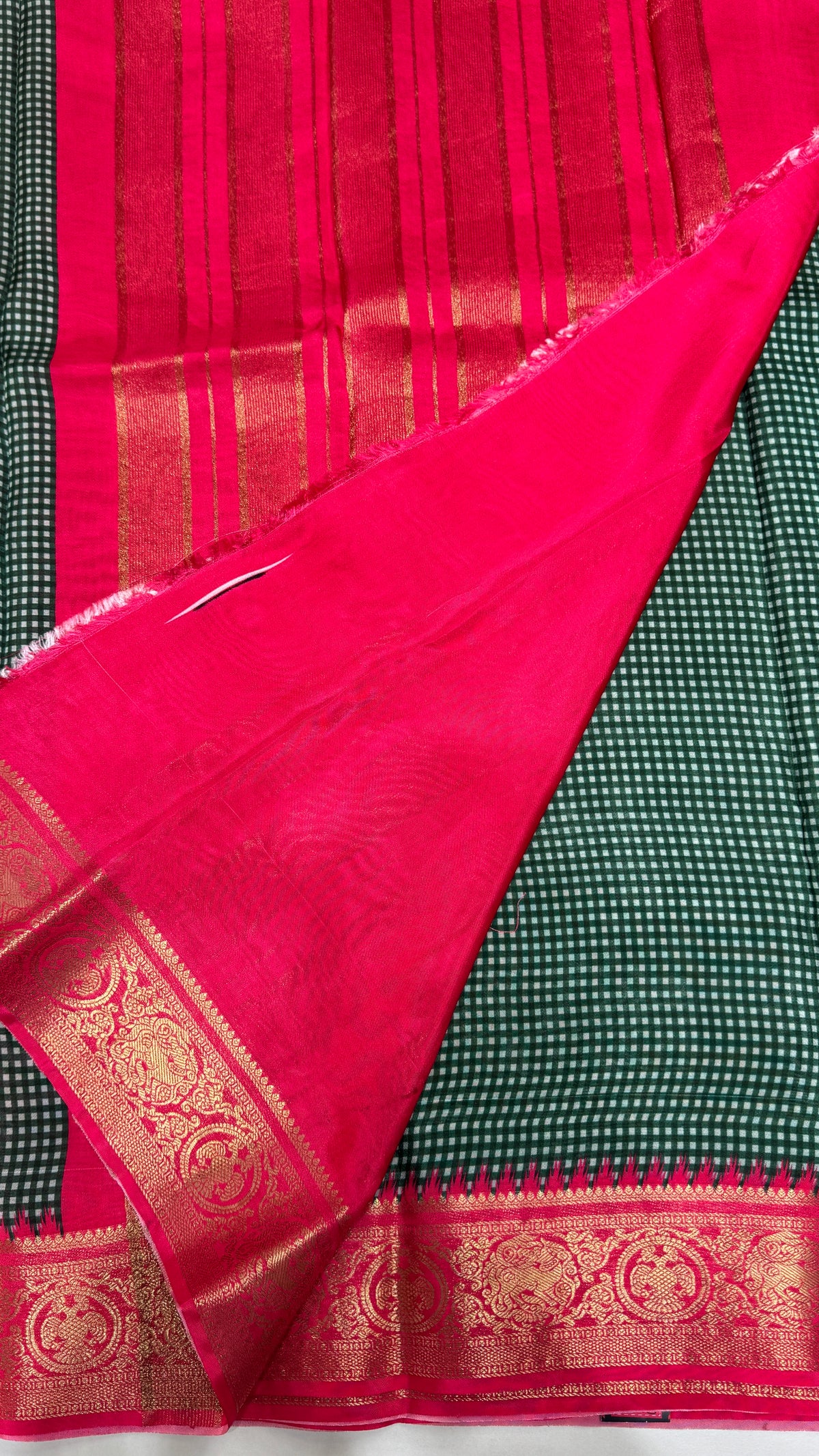 Checks Semi Mysore Silk Saree