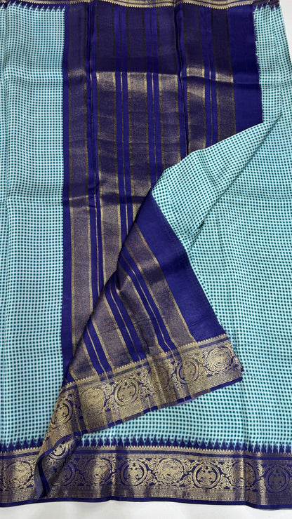 Checks Semi Mysore Silk Saree