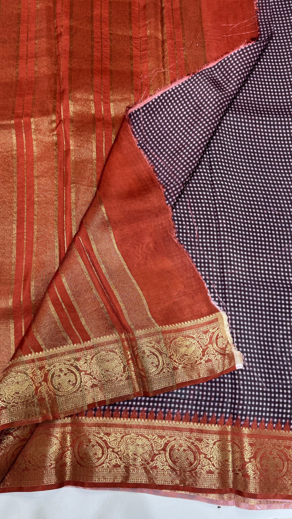 Checks Semi Mysore Silk Saree