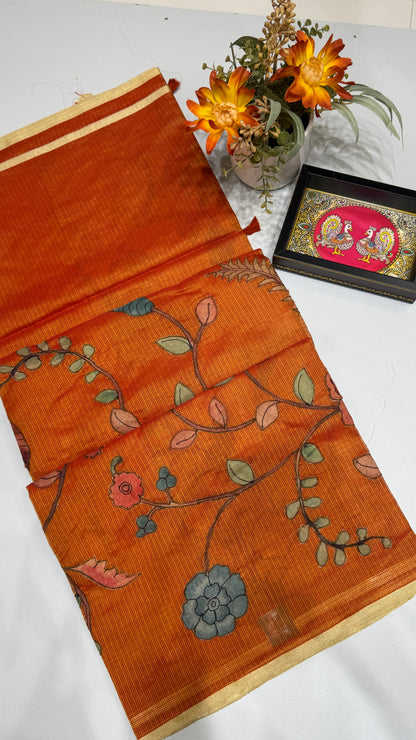Kalamkari Applique Saree
