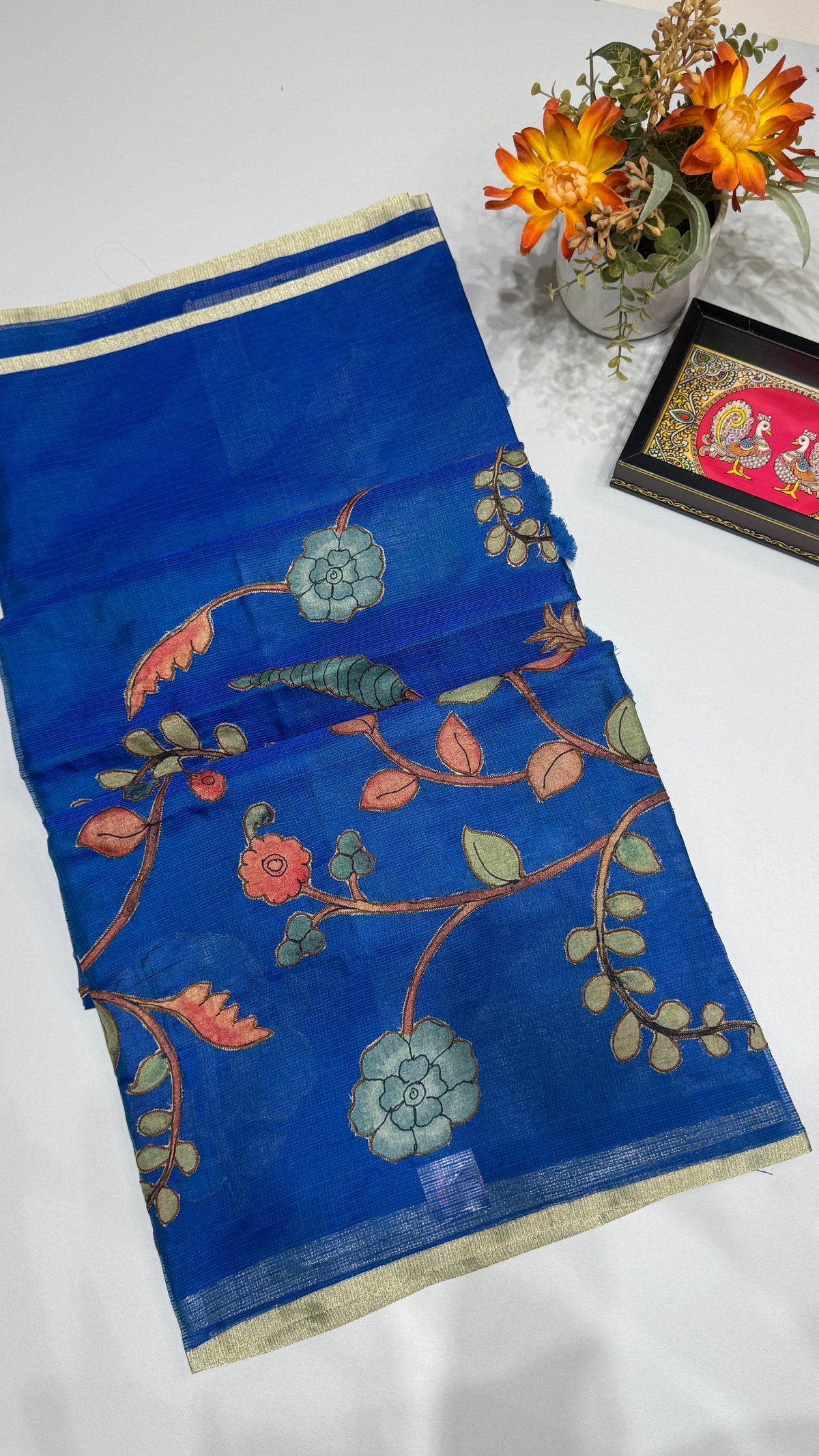 Kalamkari Applique Saree