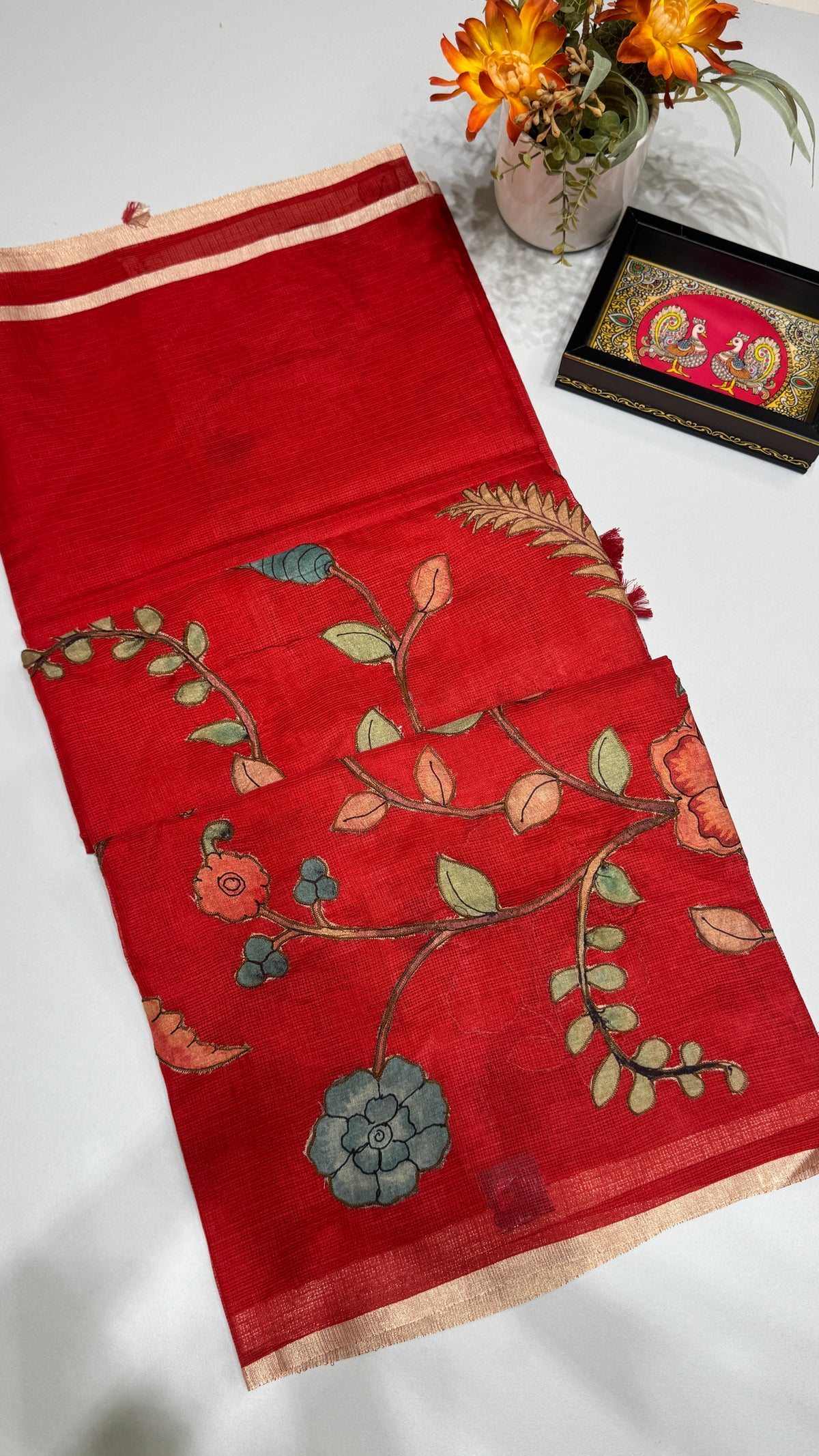 Kalamkari Applique Saree