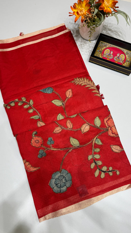 Kalamkari Applique Saree