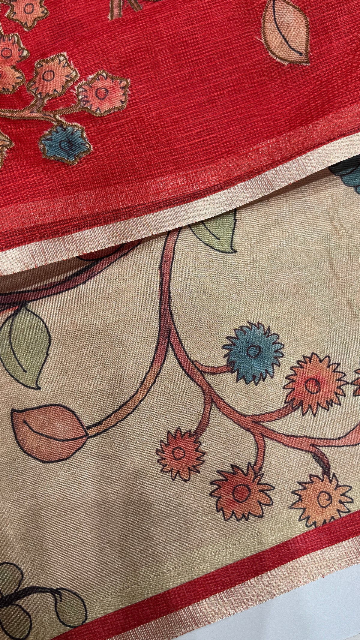 Kalamkari Applique Saree