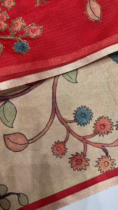 Kalamkari Applique Saree