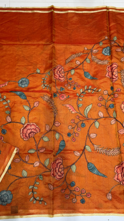 Kalamkari Applique Saree