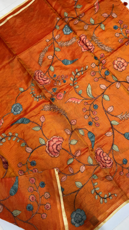 Kalamkari Applique Saree