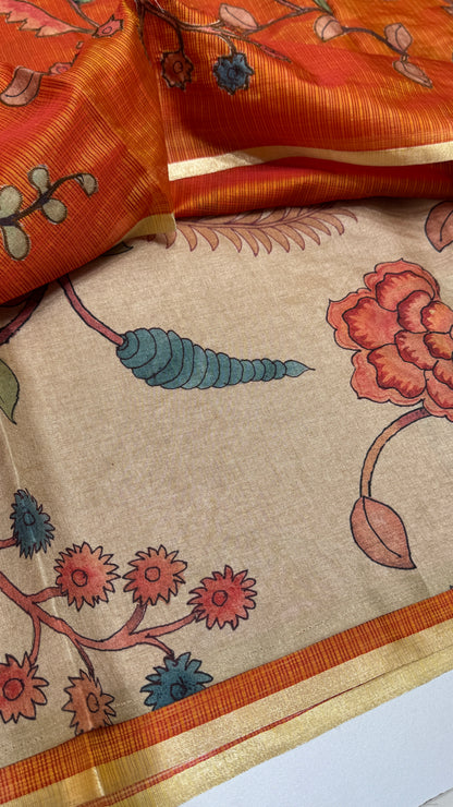 Kalamkari Applique Saree