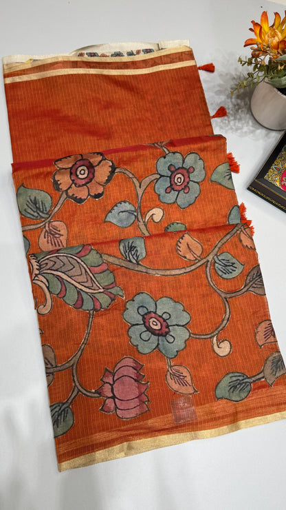 Kalamkari Applique Saree